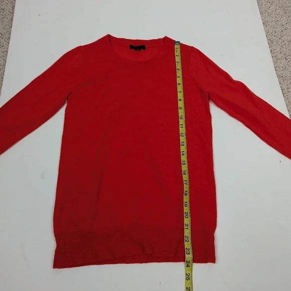 J. Crew Red Merino Wool Crew Neck 3/4 Sleeve Sweater - Picture 7 of 8